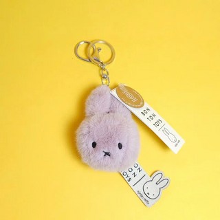 BON TON TOYS Miffy 米菲兔環保毛絨鑰匙圈, 丁香紫 8cm, 1個