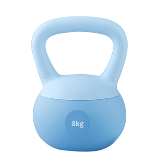 彩色軟壺鈴：2-8公斤選擇，橡膠材質，安全不傷地板，核心訓練重量訓練適用, 1個, 藍色--8公斤, 藍色