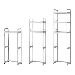 衛浴馬桶置物架 浴室收納架 免打孔 多層設計 穩固耐用, 灰色單層, 1個