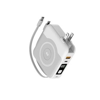 無線充電行動電源，快速充電，輕巧便攜，LED電量顯示，多設備兼容, SPB01型-雲霧灰, 印有CCC/NCC/BSMI三大認證台灣飛國外中國飛境內可直接上飛機