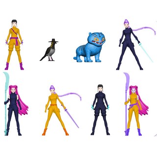 獵魔女團老虎明星手辦系列 遊戲公仔玩偶模型 桌面擺件, 1個, G560395獵魔女團8款：袋裝