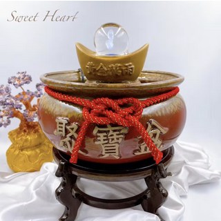 SWEET HEART 田芯精選 鶯歌陶瓷 黃金萬兩 招財進寶 聚寶盆 流水擺飾, 紅