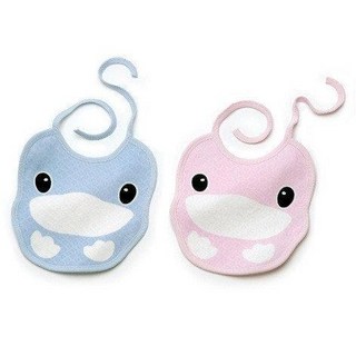 【美國媽咪】KUKU酷咕鴨 造型圍兜 口水兜 飯兜，柔軟親膚材質，可愛動物造型，方便穿脫，易於清潔, 1個, 藍色