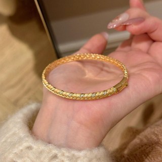 金色 拉絲 麥穗 手鐲 vintage 精緻 高級感 手環 輕奢 小眾 設計 手飾