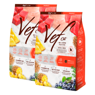 Vef 8free 전연령 고양이 기능성 사료, 2개, 3kg, 헤어볼+장건강
