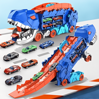 토요요 공룡 3in1 자동차 운반차 장난감 캐리어 변신 트럭 완구 보관함 미니카 세트, 1세트