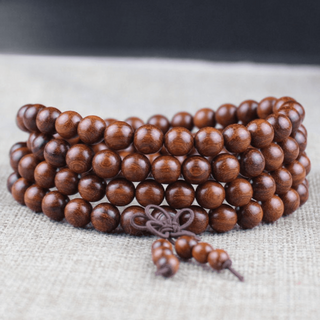 108염주 108배 소원성취 행운 불교목걸이 부적 합격 경면주사 행운팔찌, 6mm, 홍단목, 1개