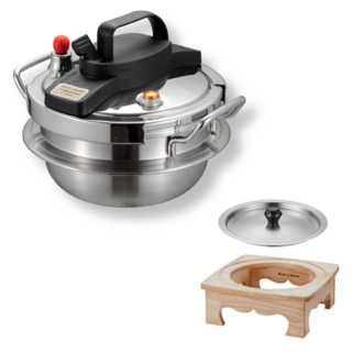 굿밥 1인용 2인용 압력솥 누룽지 미니 3인용 4인용 압력밥솥 인덕션 가스, 혼합색상, 1세트, 2L, 4인용 양수 압력솥+스텐뚜껑/나무받침 세트