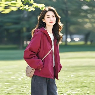 옌츠 봄가을 후드 점퍼 여자 루즈핏 데일리 바람막이 25N0723