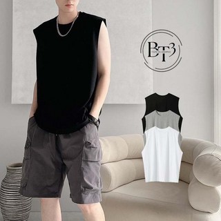 BT3 素面百搭無袖背心 寬肩背心 內搭背心 男/女背心 寬鬆背心 黑色/白色/棉背心 MN15