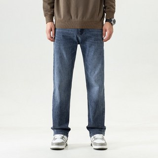 男士直筒寬鬆牛仔褲 2026春款休閒彈力長褲