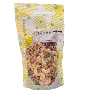 自然甜 六種綜合堅果 (腰果、杏仁果、核桃、南瓜子、胡桃、夏威夷豆) - 純素, 1個, 六種綜合堅果280g