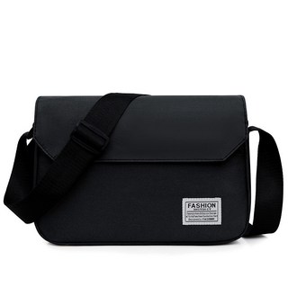 FASHION INSTIN CT 男生時尚簡約郵差包 日系休閒單肩斜背包 多功能收納側背包, 黑