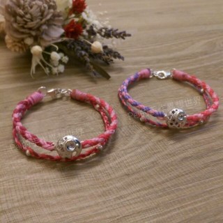 Pei 佩配 誕生石 幸運 純銀 小象 蠶絲蠟線 訂製手環