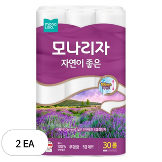 모나리자 천연펄프 100% 자연이좋은 30M 30롤 2팩, 2개