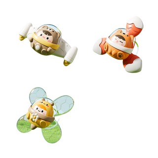 寶寶指尖陀螺 3入 吸盤轉轉樂 動物造型 洗澡玩具 吸盤旋轉玩具 KOTY 早教玩具 固齒器 1006 吃飯神器, 1個, 動物手環款3入組 / 7917