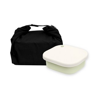 온다온 실리콘 도시락통 + 보온보냉백 세트 도시락통 직장인 전자레인지 런치박스, 1세트, 그린+블랙