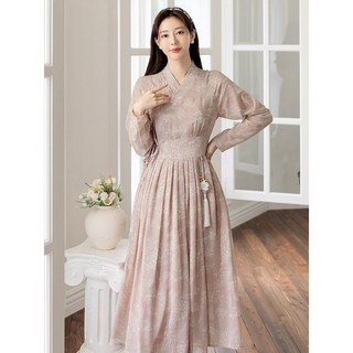 시크라인소미 플로랄 생활한복 철릭 원피스 빅사이즈나들이룩모임룩