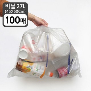 분리수거함 쓰레기통 비닐봉투 (45X60Cm)27L 100매, 본상품, 1개