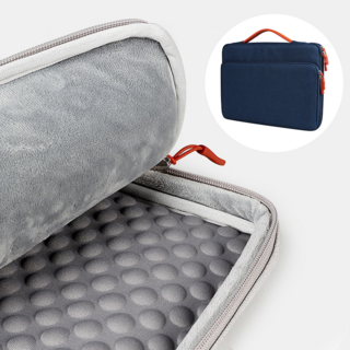 태스코나 [엠보싱쿠션] 퍼펙실드 노트북 파우치 가방 맥북 파우치, 네이비, 1개