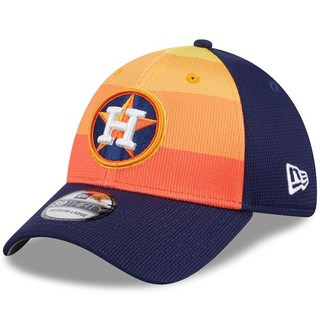 New Era Houston Astros 39THIRTY 2025 배팅 연습 스트레치 핏 캡 모자 네이비 오렌지 라지-XL 660545