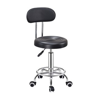 【極美家居】旋轉椅 電腦椅 美容椅 高腳椅 吧台椅 升降椅 滾輪椅 辦公椅, 1個, 【有背款】高彈海綿-超取單筆限1件！, 黑色