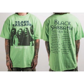 루즈핏 반팔 라운드 락밴드 블랙 사바스 반팔 티셔츠