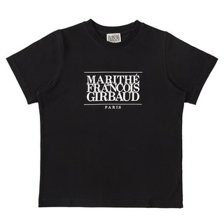 MaritheFrancoisGirbaud 男女適用W-經典Logo短袖 MF35SCURT02, 短袖(黑色) Logo(白色)
