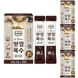 맛의비책 맛깔육수 더욱 진한 코인육수 분말스틱 천연조미료, 4개, 120g