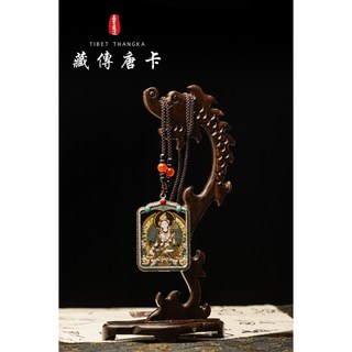 布達拉宮 白度母唐卡 黑金唐卡 已開光 慈悲與智慧的化身, 1個