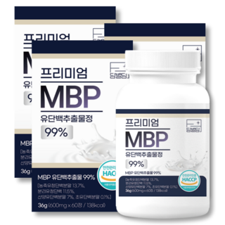 MBP 유단백추출물 엠비피 99% 산양유 콘드로이친 1200 무부형제 HACCP 식약청인증, 3개, 60정