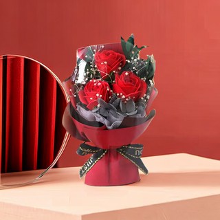 生日禮物永生花永久送女友禮物玫瑰花創意禮物生日禮物送女生高級浪漫花束畢業禮物 聖誕禮物, 摯愛.小號-單花無玻璃罩