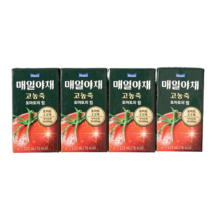 매일유업 매일야채 고농축 토마토의 힘 주스 선물세트, 125ml, 4개