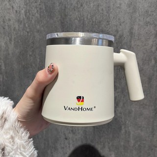 馬克杯保溫杯高顏值水杯304咖啡杯不鏽鋼男女隨行杯子咖啡, 1個, 米色【一蓋三飲】