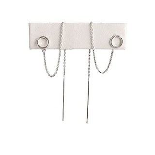 더블 피어싱 귀걸이 - 여성용 투홀 스털링 실버 스레더 풀스루 세컨드 피어싱(스털링 실버), Sterling Silver