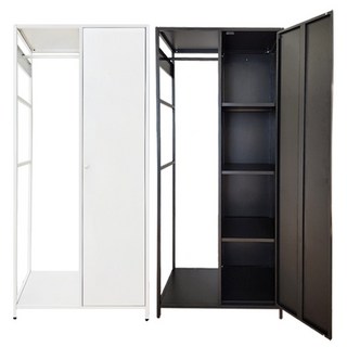 비카 멀티 행거 철제캐비넷 80x170x45cm 사물함 관물대 옷장 정리함, 블랙