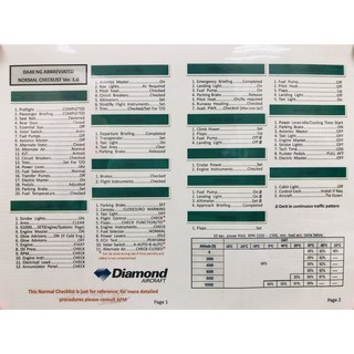 Diamond Aircraft DA40 NG 正常標準檢查表 ver 1.0