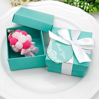 FlowerSP 單入蒂芬尼捧花鑰匙圈 婚禮小物/二次進場/送客禮，精緻蒂芬妮藍色系，打造浪漫婚禮氛圍, 1個, 藍色,超商取貨最多60個, 藍色