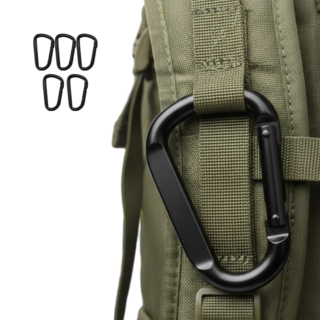 캠핑보다 대형 카라비너 고강도 강철 카라비너 10cm, 5개, 블랙