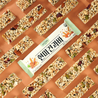 수제 현미 견과바 무설탕 무염 20개입 달지않은 견과류바 저칼로리 다이어트간식, 20개, 27g