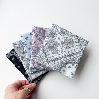 여성손수건 아사 면손수건 페이즐리 반다나 여자 남성 남자 등산 예쁜 100% 국내생산