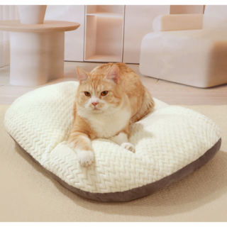 Jeernare 포근포근 강아지 방석 양면 극세사 강아지 쿠션 커버분리세탁 소형견 중형견 추천, 1개, 화이트-그레이