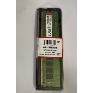 Kingston 金士頓 KVR32N22D8/16 16GB DDR4 3200MHz 桌上型電腦記憶體，高速穩定，提升電腦效能, 1個