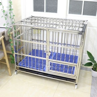 不銹鋼狗籠子小中型大型犬帶厠所傢用室內外可拆卸加厚加粗寵物籠 狗籠 狗屋 狗窩 狗房, 1個
