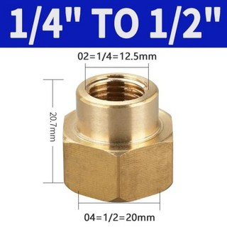 황동 암-암 나사산 육각 부싱 파이프 커플러 어댑터 피팅 (1/8 인치 G1) 10 개, [10] 02-04, 10개