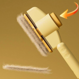 MUCHJOLY 고양이 빗 강아지 슬리커 죽은 털 제거 브러쉬, 1개, 옐로우 장모