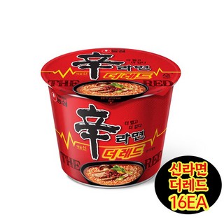 농심 신라면 더 레드 컵라면 117g (1box)/맛있게매운맛/무배, 16개