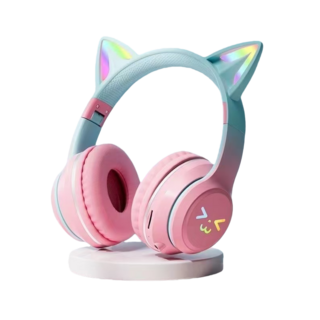 JODDDA 헤드폰 에어팟 귀엽다 고양이 귀 HIFI 입체 음향 효과 ENC 물리적 노이즈 캔슬링 고화질 음성, BT-618, 핑크색