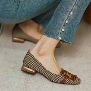 플라이슈 테슬장식 발편한 여성 구두 로퍼 3cm 1990