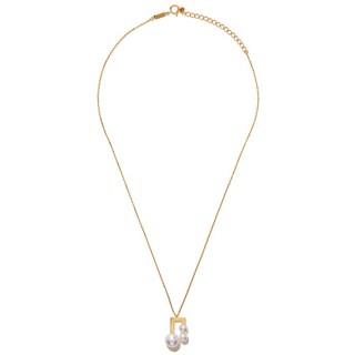 타사키 밸런스 노트 컬렉션 18K 옐로 골드 아코야 펄 펜던트 네크리스